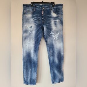 🇨🇦 DSQUARED2 Skater Jeans - Fits 42" Waist, Acid Wash Blue